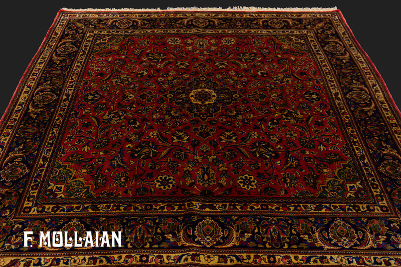 Antique Persian Kashan Silk Rug n°:40582547